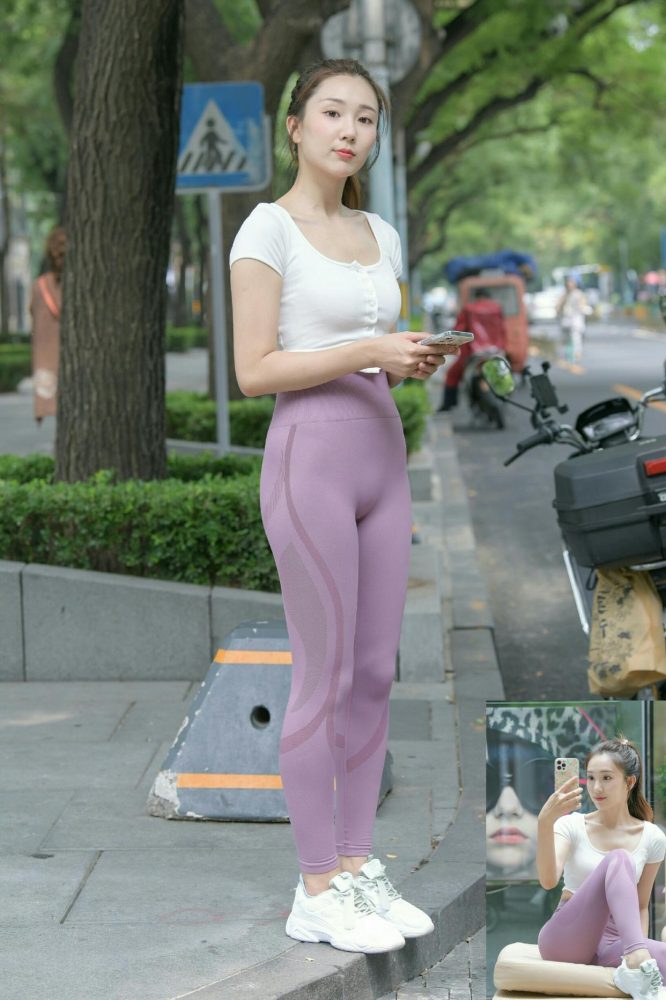 图片[5]-香芋色瑜伽裤高马尾漂亮女孩J2206 545P1V-19.1GB-禾野套图