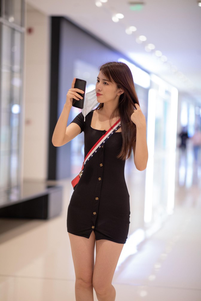 图片[3]-逛商场的黑色包臀裙美丽女孩【385P】00050-禾野套图