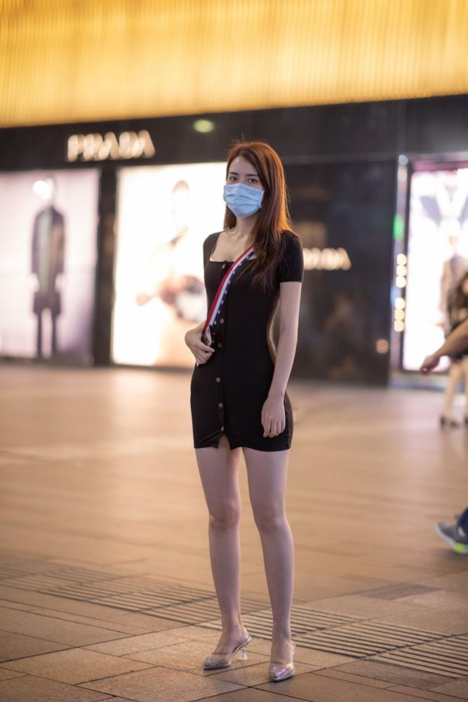 逛商场的黑色包臀裙美丽女孩【385P】00050-禾野套图