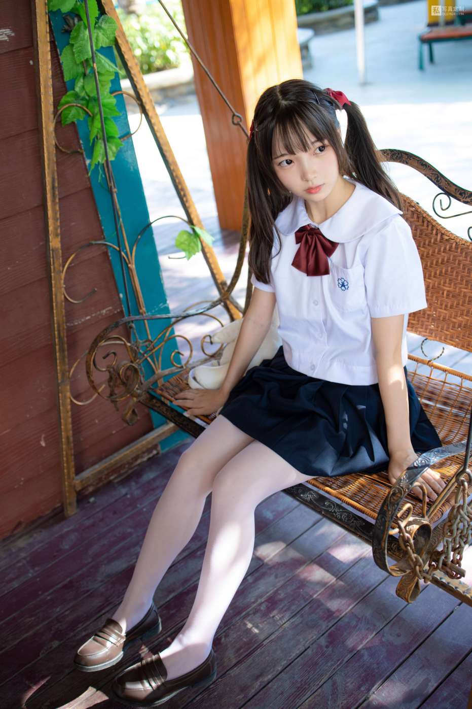 图片[3]-眼神好清澈的双马尾白丝女孩【75P】20019-禾野套图